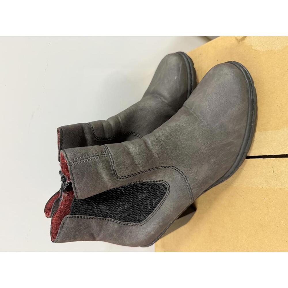 Rieker Women's Grey Heeled Ankle Boots